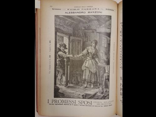 Dicembre 1897: la pubblicità de I promessi sposi, pubblicato da Paolo Carrara Editore.
