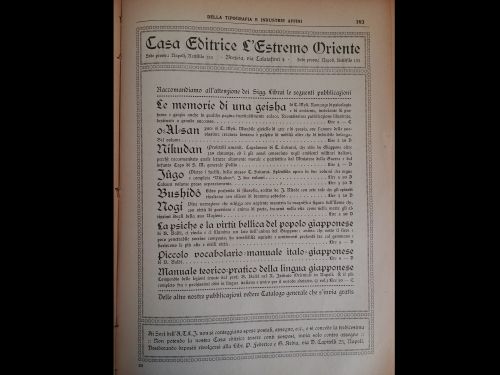 Giugno 1918: una serie di pubblicazioni che rivelano l’interesse per l’Oriente da parte di una fetta di pubblico e, in particolare, che possono essere fatte rientrare nel giapponismo di inizio ‘900.