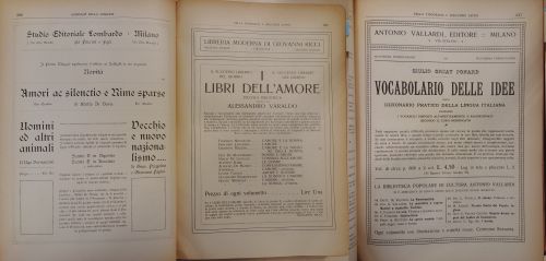 Aprile e maggio 1914: Perdurano in questo anno le pubblicità di tipici titoli d’intrattenimento, spesso pensati per un pubblico femminile o di bambini e ragazzi, e le 