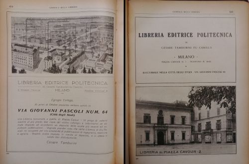 1924: La pubblicità di alcune librerie diventa mirata, persino quando rivolta agli editori: l’intento in questo caso è di collocarsi visivamente nello spazio, di essere trovati.