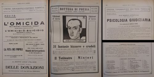1925: Accanto alle pubblicazioni di saggistica e ai titoli che a diritto accontentavano il pubblico letterato, esistevano una serie di libri che incontravano il gusto di un pubblico di vario. Lo dimostra l’esistenza di collane poliziesche e dedicate al mistero.
