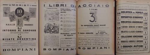 1930-32: Fioriscono le collane tematiche create da diversi editori, spesso emulando le nuove collane Mondadori che nascono in questi anni.