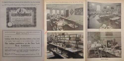 1929: Il regime sprona gli editori a guardare all’estero come possibile mercato in cui il libro in lingua italiana avrebbe potuto destare l’interesse di tutti gli italiani emigrati. In questa direzione vanno le numerose mostre del libro temporanee o permanenti all’estero che vengono allestite in questi anni dal regime. In questo caso, la New York Book Exhibition, poi diventata permanente e la mostra a San Francisco.
