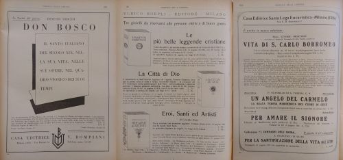1929-30: Alcune delle numerose pubblicazioni dedicate ad argomento religioso. Come si vede, spesso si tratta di collane di case editrici generaliste.